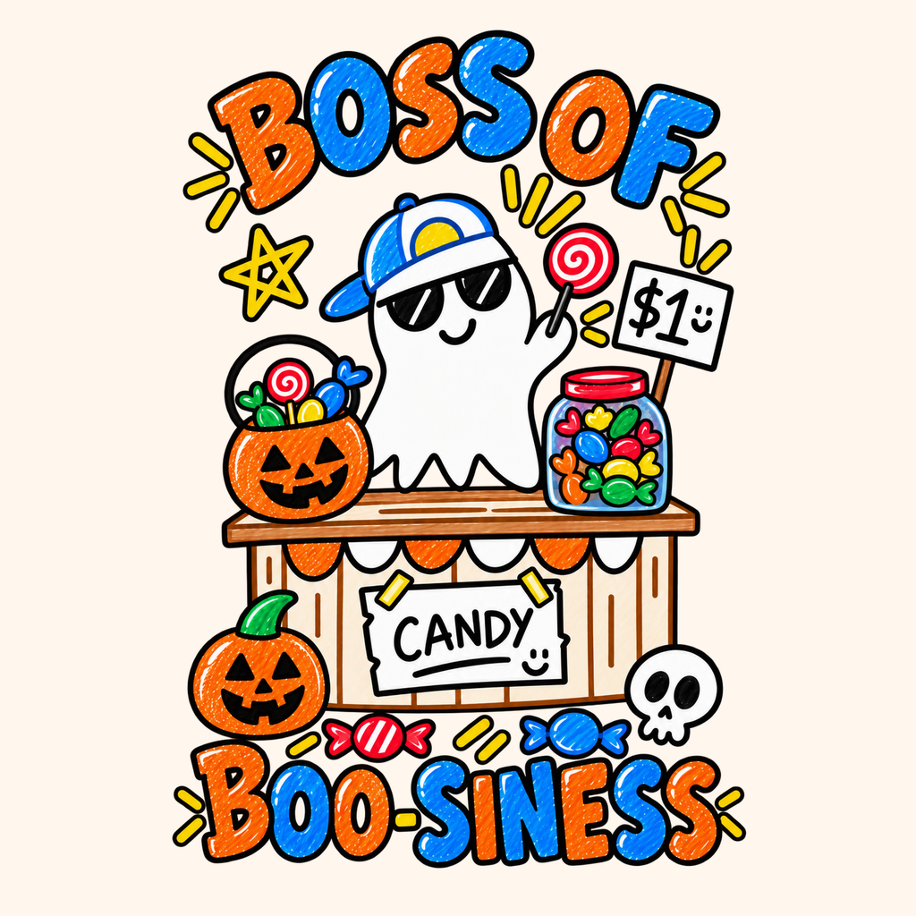 Boss of Boo-Siness Oversized Halloween Unisex T-Shirt for Kids