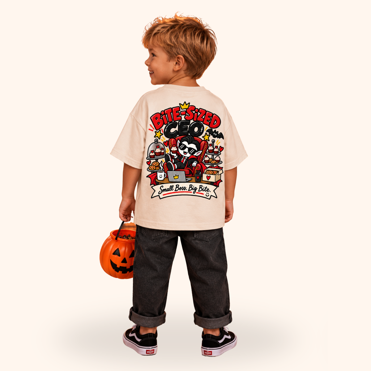Bite-Sized CEO Oversized Halloween Unisex T-Shirt for Kids
