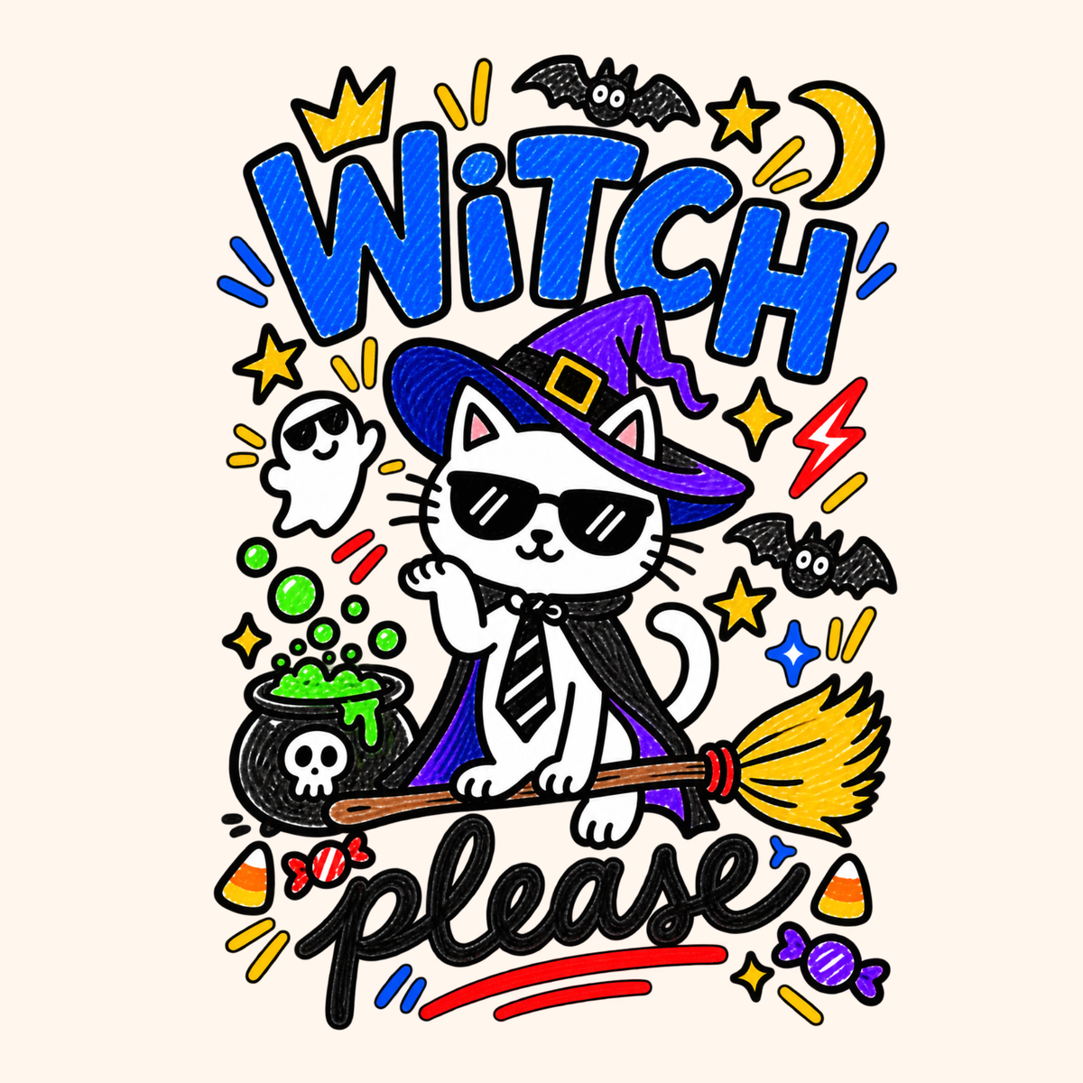 Witch Please Oversized Halloween Unisex T-Shirt for Kids