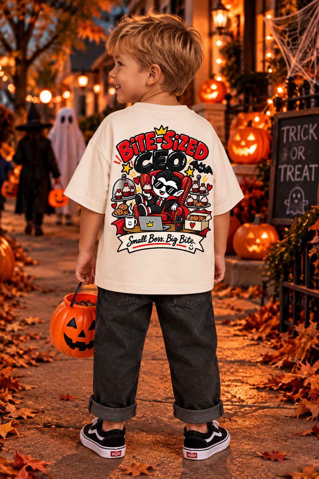 Bite-Sized CEO Oversized Halloween Unisex T-Shirt for Kids