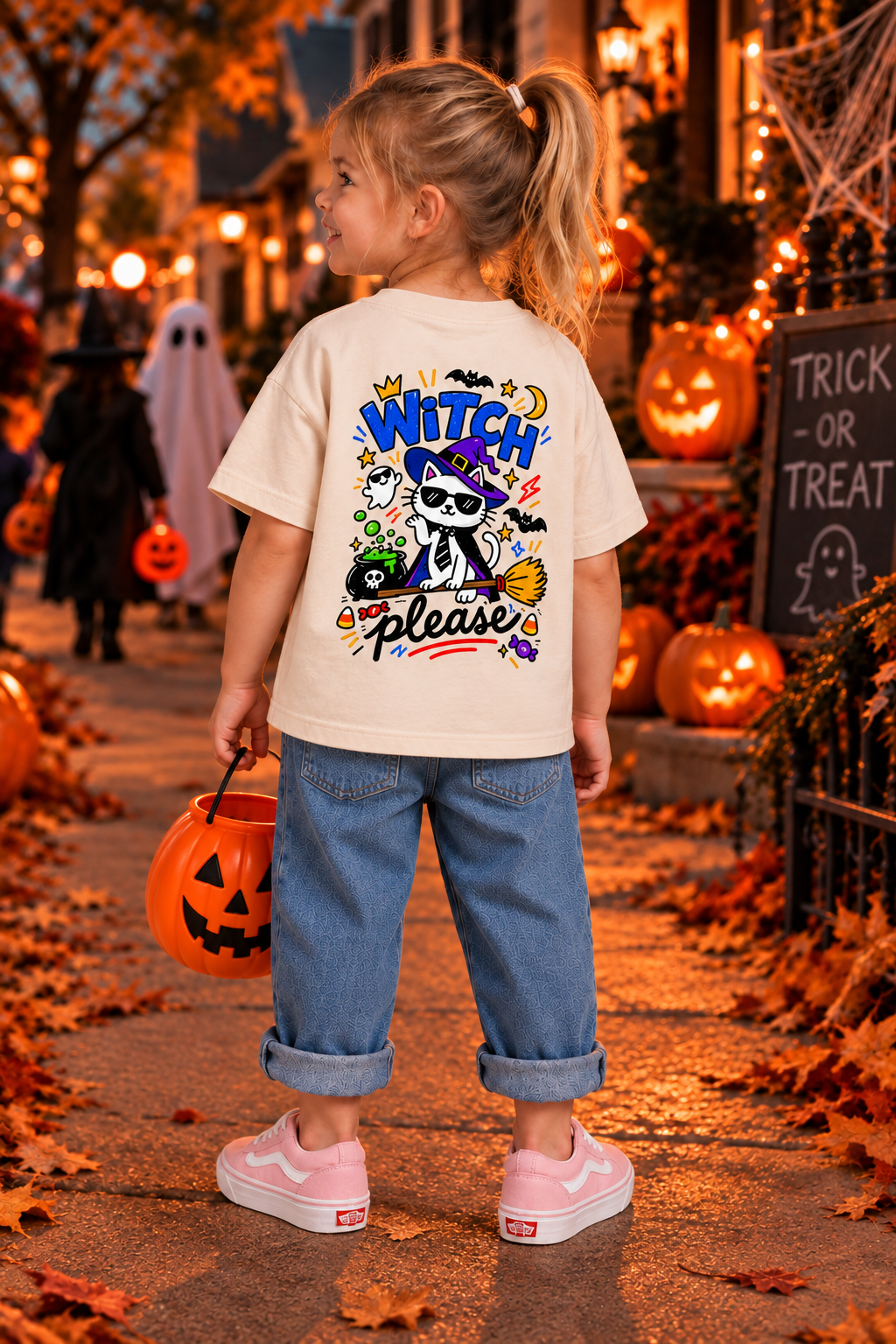 Witch Please Oversized Halloween Unisex T-Shirt for Kids